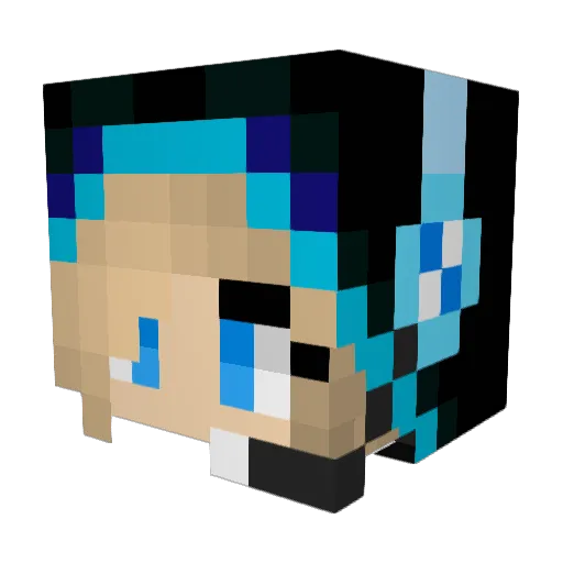 HeyItssKatie Minecraft avatar head, 3D render