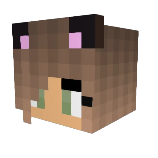 HeyItzKatana Minecraft avatar head, 3D render