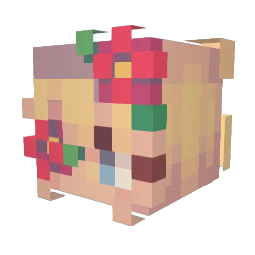 HeyJau Minecraft avatar head, 3D render