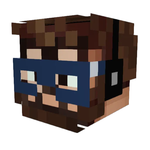 HeyLiux Minecraft avatar head, 3D render