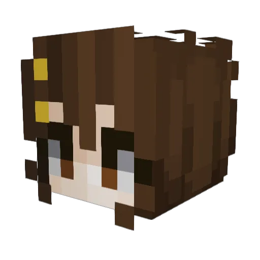 HeyMissan Minecraft avatar head, 3D render