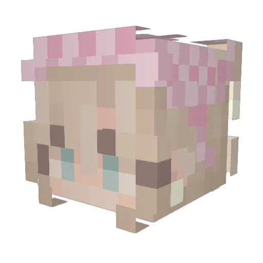 HeyYuukii Minecraft avatar head, 3D render