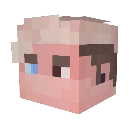 Heyblue Minecraft avatar head, 3D render
