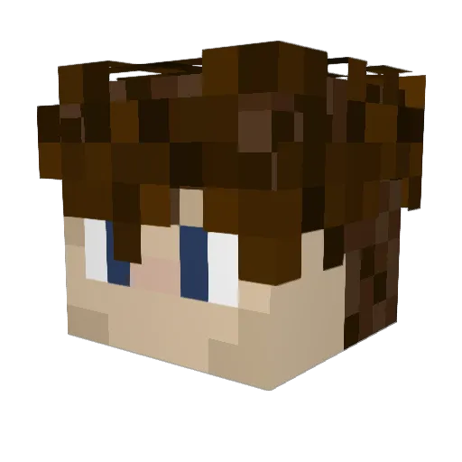 HeyitsR Minecraft avatar head, 3D render