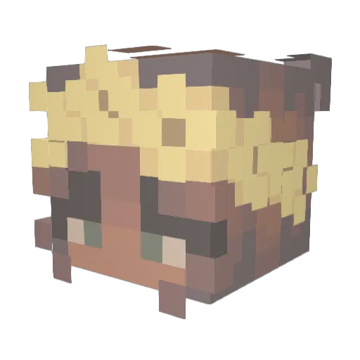 Heyitsmelani Minecraft avatar head, 3D render