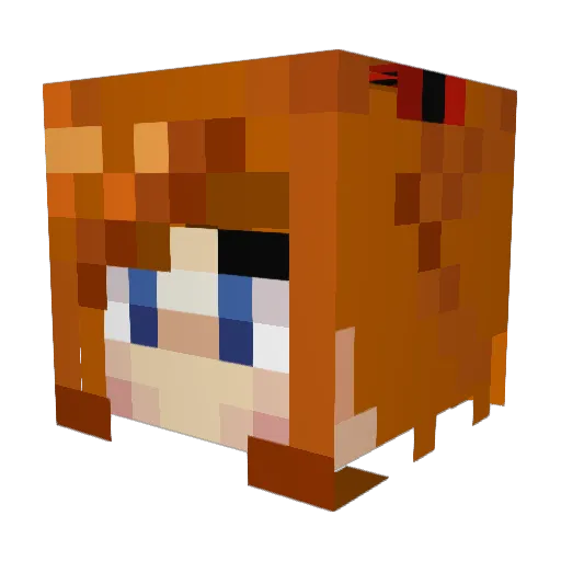 Hezair Minecraft avatar head, 3D render