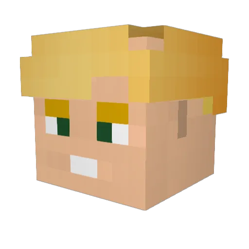 Hharel Minecraft avatar head, 3D render