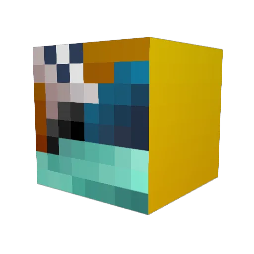 Hheyknuf Minecraft avatar head, 3D render