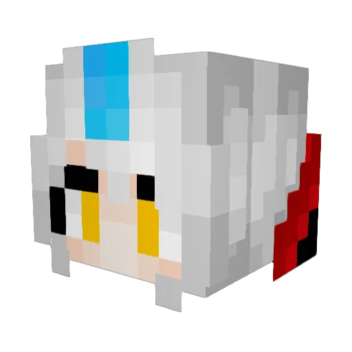 Hhha123_ Minecraft avatar head, 3D render