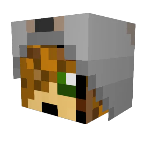 HiAmp Minecraft avatar head, 3D render