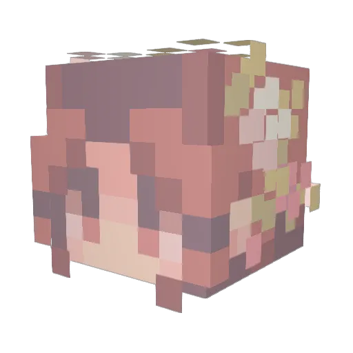 HiBonbon Minecraft avatar head, 3D render