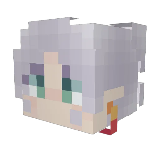HiBunBun Minecraft avatar head, 3D render