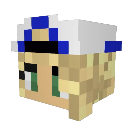 HiCarly Minecraft avatar head, 3D render