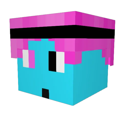 HiImLuii Minecraft avatar head, 3D render