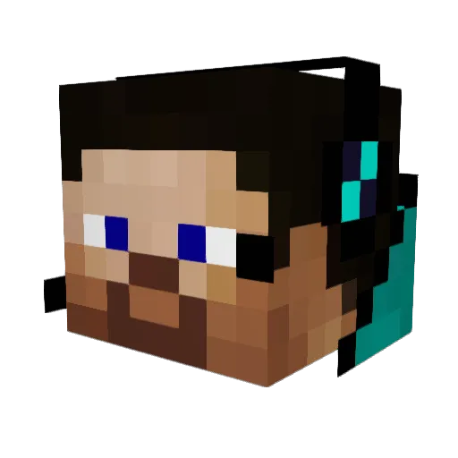 HiRo_YaN Minecraft avatar head, 3D render
