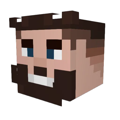 HiRooNaa Minecraft avatar head, 3D render