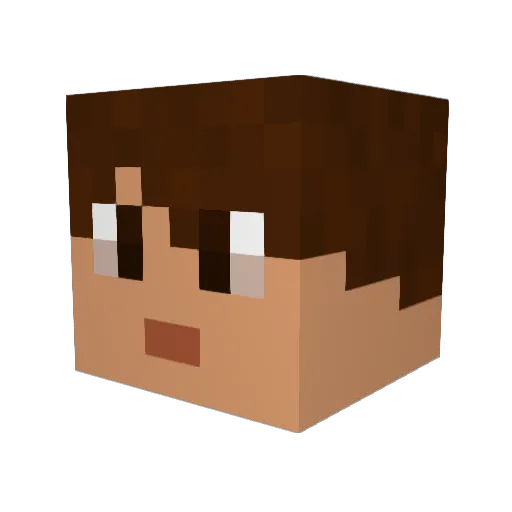 Hiaseli Minecraft avatar head, 3D render