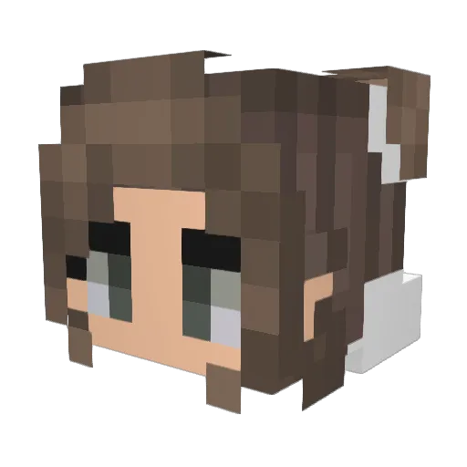 Hibanalia Minecraft avatar head, 3D render