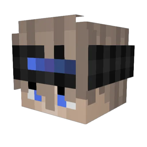 Hibari Minecraft avatar head, 3D render