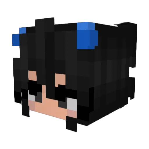 Hibashied Minecraft avatar head, 3D render