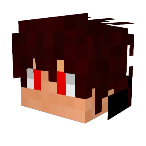 Hibasira Minecraft avatar head, 3D render