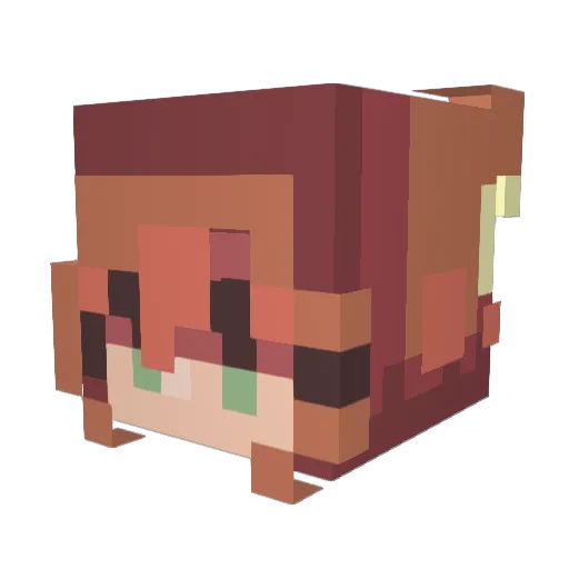 Hibayaso Minecraft avatar head, 3D render