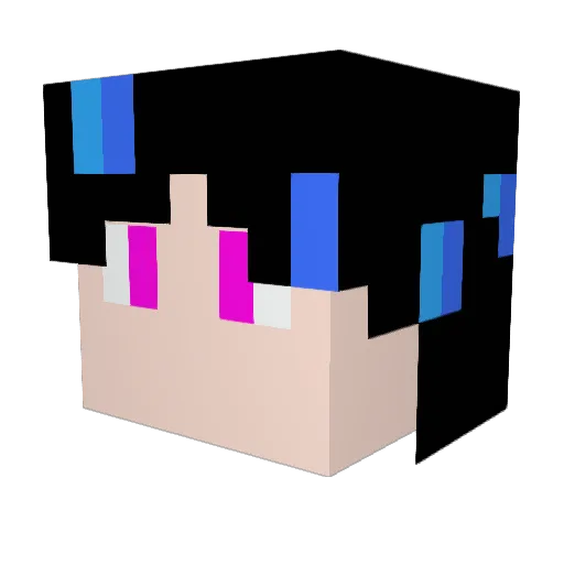Hibi1037 Minecraft avatar head, 3D render
