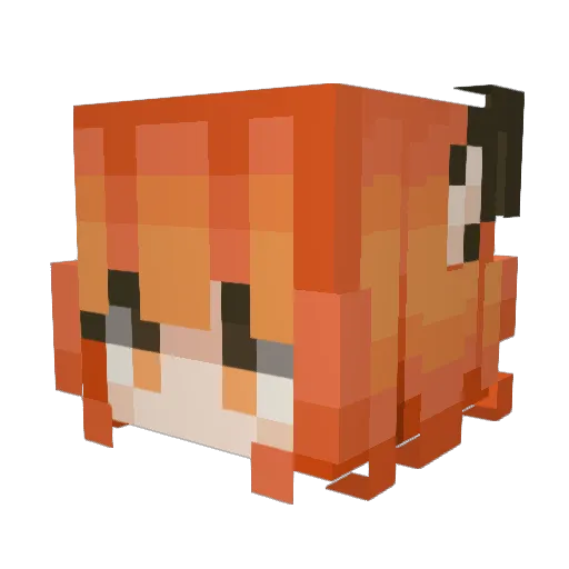 Hibiikii Minecraft avatar head, 3D render