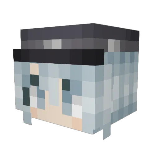 HibikiBe Minecraft avatar head, 3D render