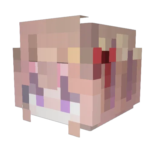 Hibikipoi Minecraft avatar head, 3D render