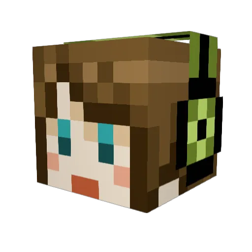Hibinobino Minecraft avatar head, 3D render