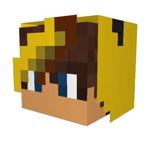 Hibiyo Minecraft avatar head, 3D render
