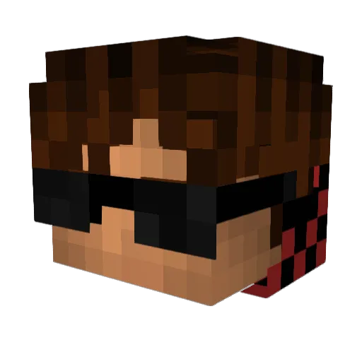 HiccupGaming Minecraft avatar head, 3D render