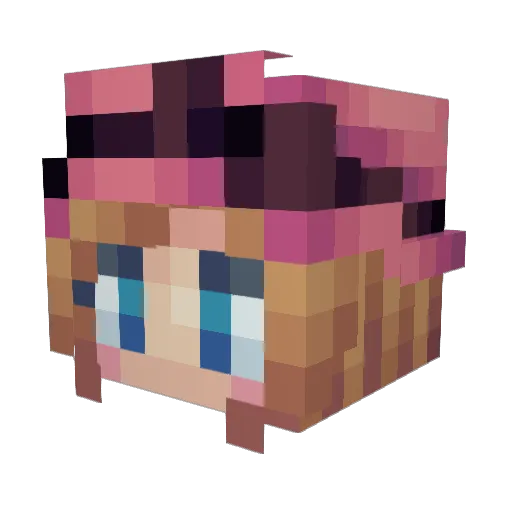 Hicharou Minecraft avatar head, 3D render