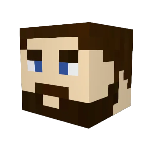 Hick_Roberts Minecraft avatar head, 3D render