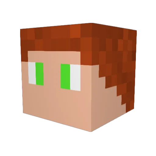 Hicksinator Minecraft avatar head, 3D render