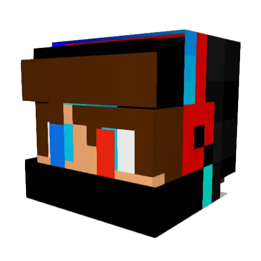 Hicksn Minecraft avatar head, 3D render