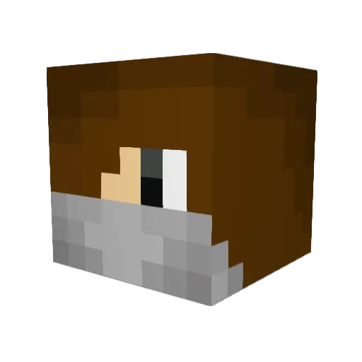 Hicky7 Minecraft avatar head, 3D render