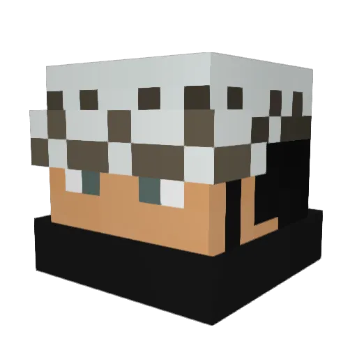 Hiczen Minecraft avatar head, 3D render