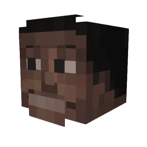 Hidagger Minecraft avatar head, 3D render
