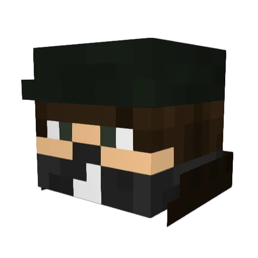 Hidans Minecraft avatar head, 3D render