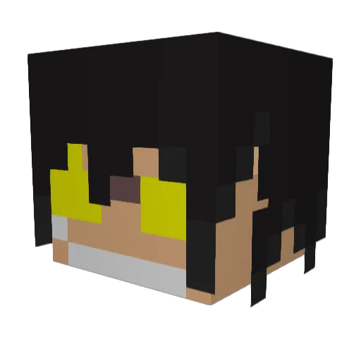 Hidari33 Minecraft avatar head, 3D render