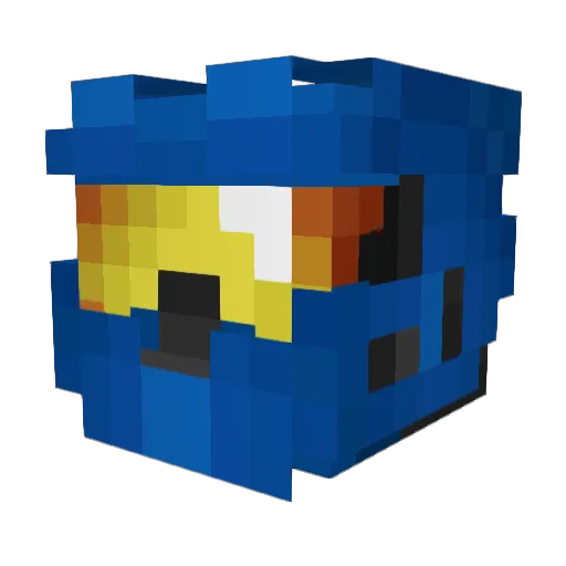 HiddenBunker Minecraft avatar head, 3D render
