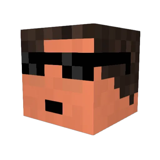 HiddenTechGames Minecraft avatar head, 3D render