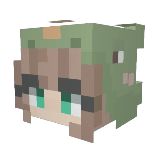 Hiddennns Minecraft avatar head, 3D render