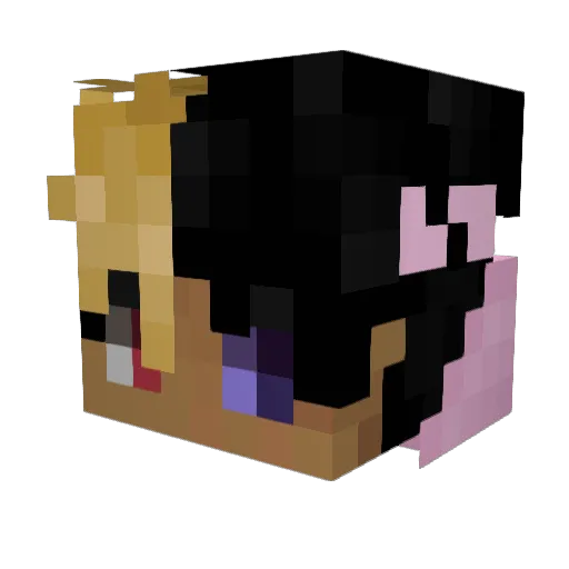 Hideyaaa Minecraft avatar head, 3D render