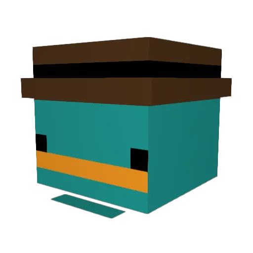 Hidxra Minecraft avatar head, 3D render