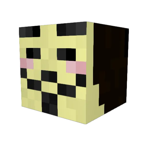Hieku Minecraft avatar head, 3D render