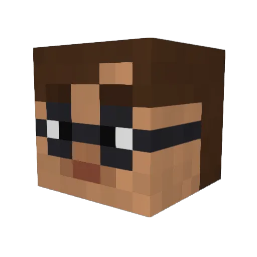 HienaSupimpa Minecraft avatar head, 3D render