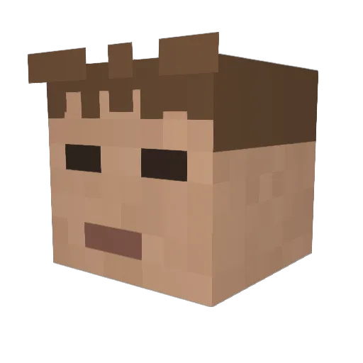 Hieriku Minecraft avatar head, 3D render